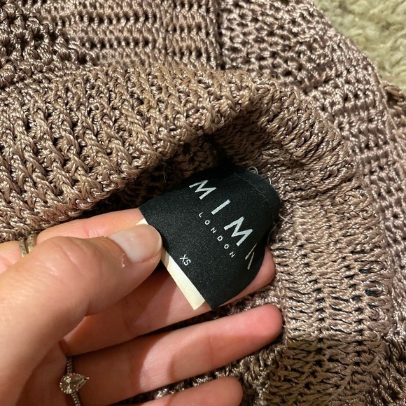 MIMII London Women’s Crochet Knit Skirt Slit Brown Size XS Vacation - Picture 8 of 8